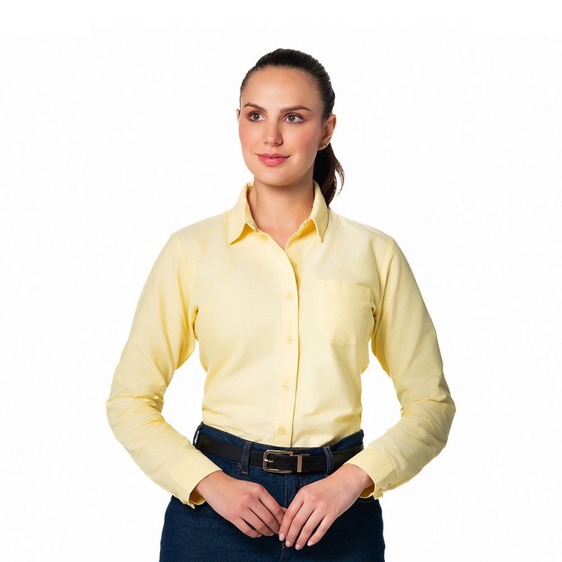 LEC LEE - Blusa para dama con bolsillo AmarilloXL