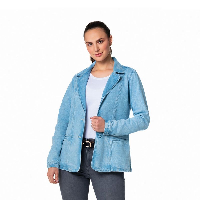 LEC LEE - Blazer Denim para Mujer XL