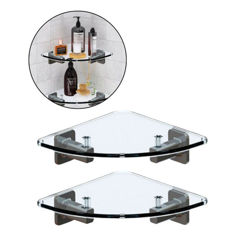 GENERICO - Set de 2 Repisas Esquineras Transparentes Multiusos