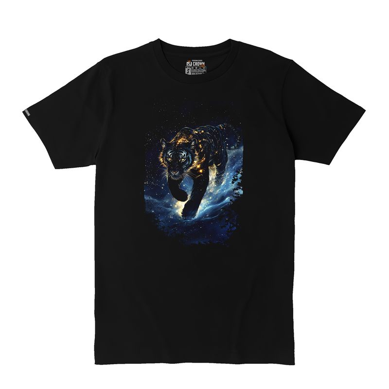 CREACIONES NU CROWN - Camiseta Hombre Tigre Estrellas Nube Azul Nu Crown