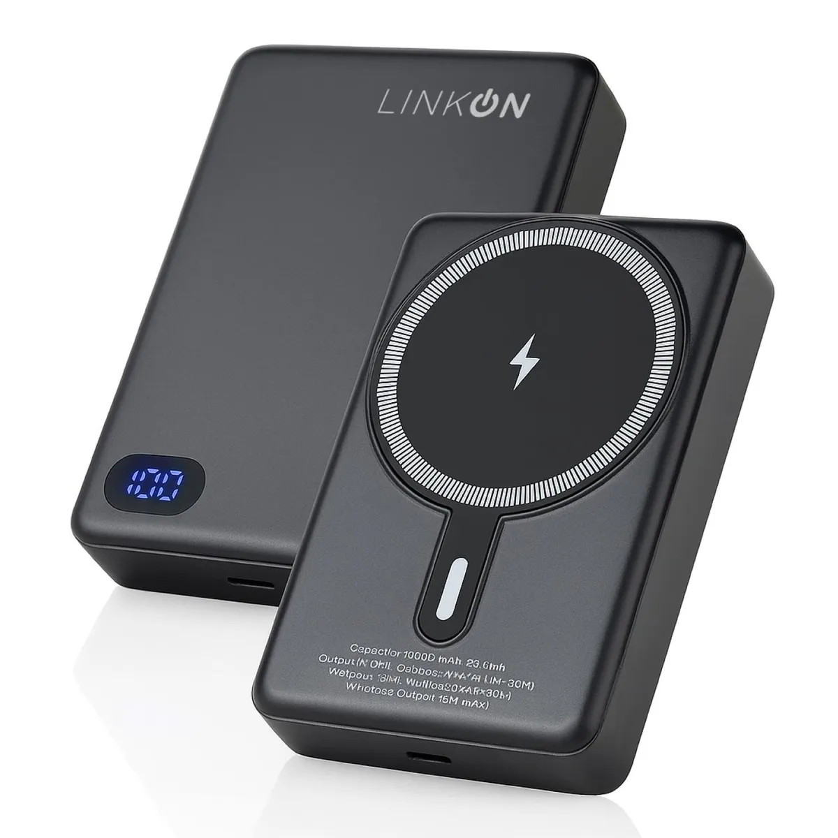 LINKON - Bateria Portatil Magnetica USB Power Bank LinkOn 10.000 mAh - Negro