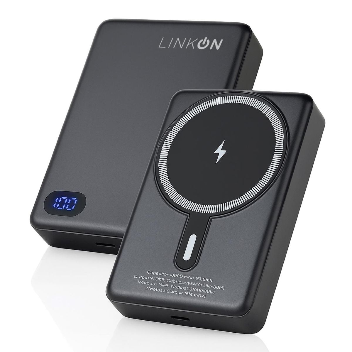 LINKON - Bateria Portatil Magnetica USB Power Bank LinkOn 10.000 mAh - Negro