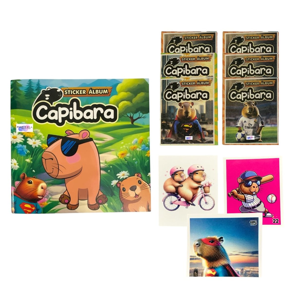 GENERICO - Álbum Capibara + 100 Láminas Autoadhesivas