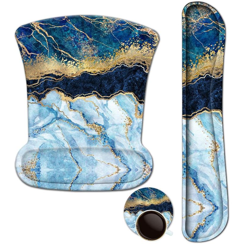 GEF - Apoyamuñecas Teclado Y Mouse Pad Memoria Ergonomica