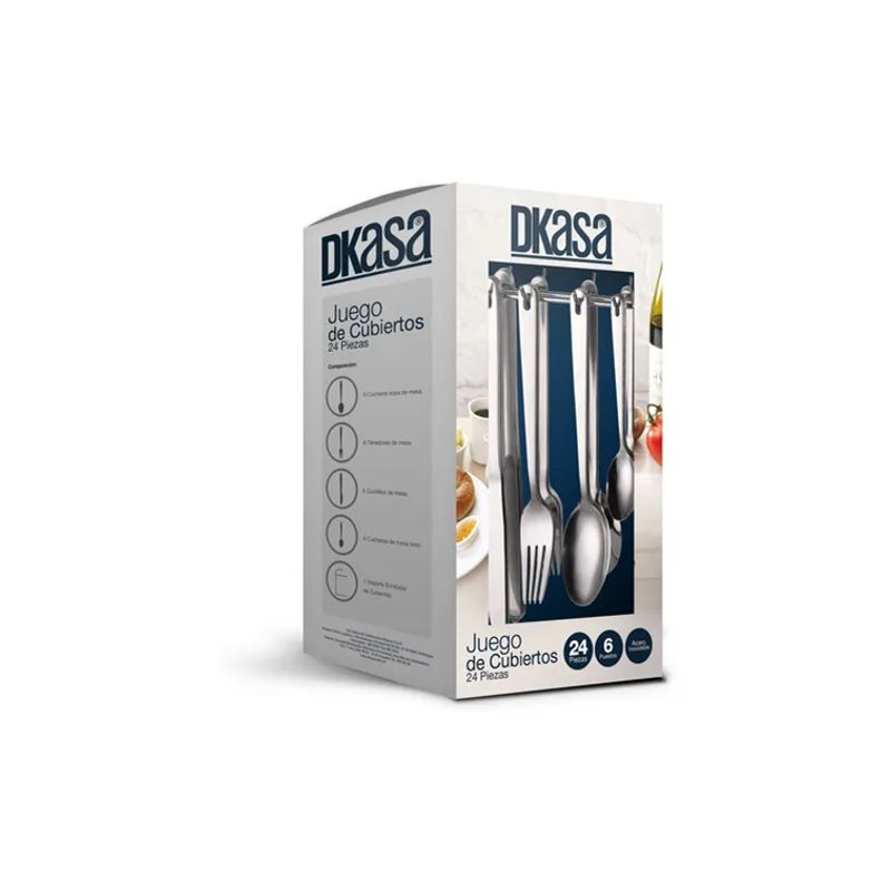 DKASA - Juego de Cubiertos Dkasa 24 Piezas en Acero
