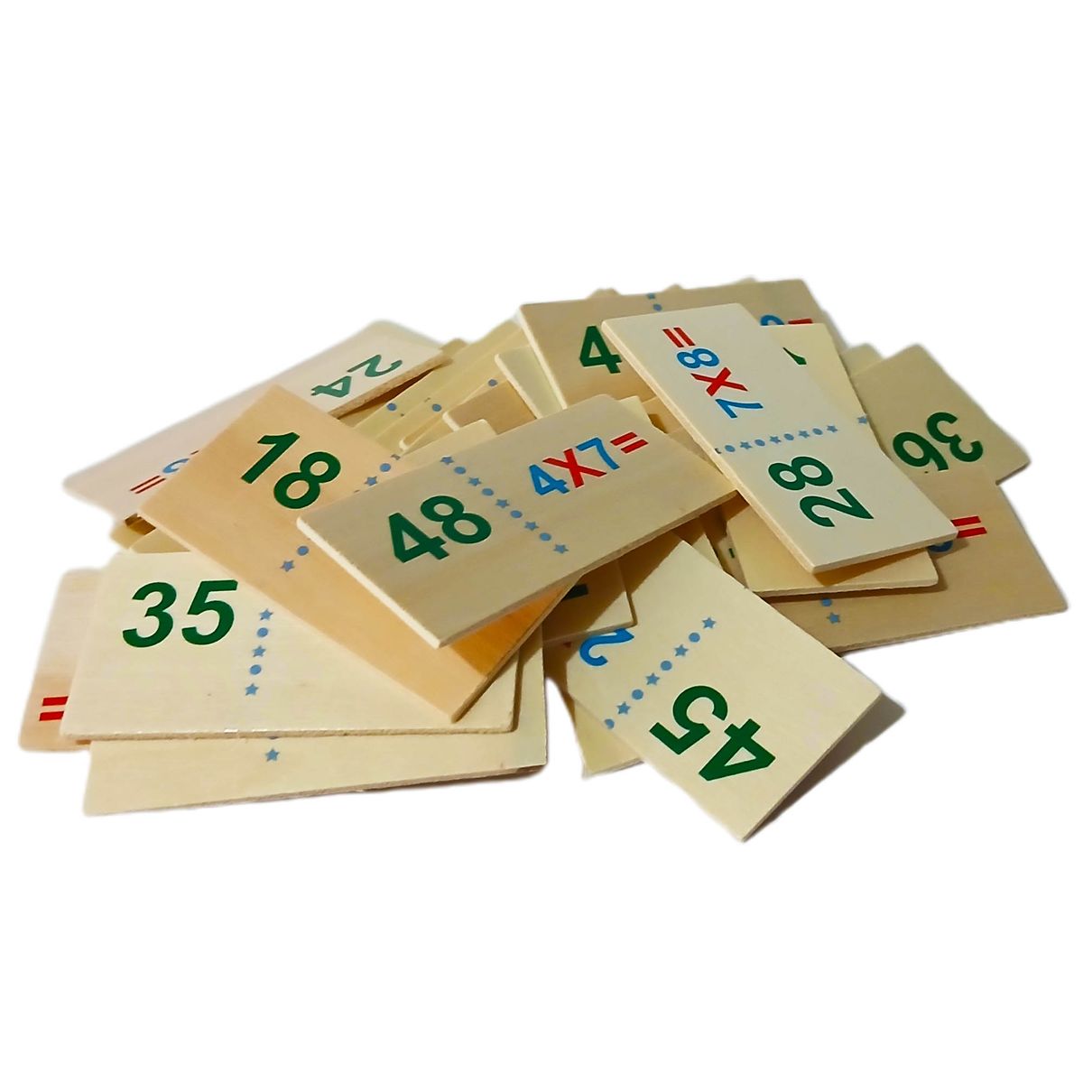 GENERICO - Domino Madera Infantil Multiplicación Juego Didáctico