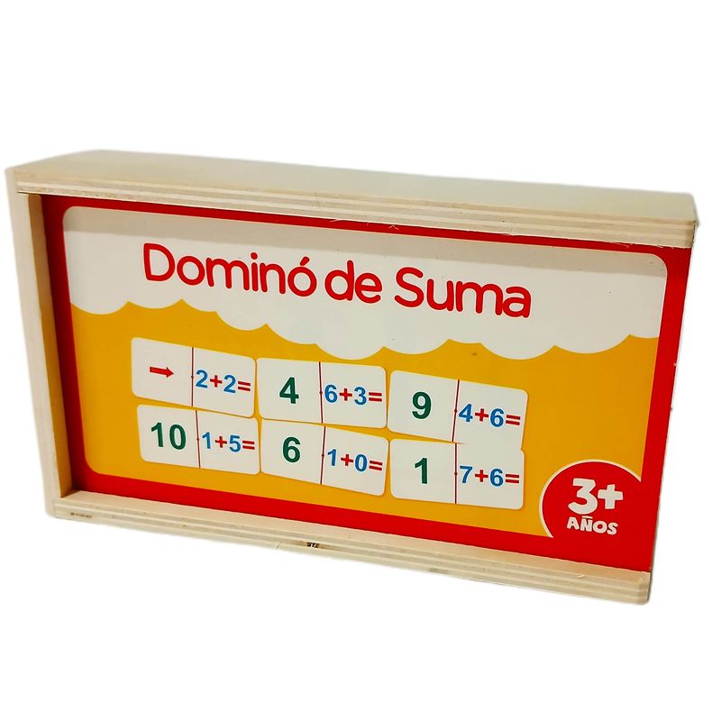 GENERICO - Domino Madera Infantil Suma Juego Didáctico Infantil
