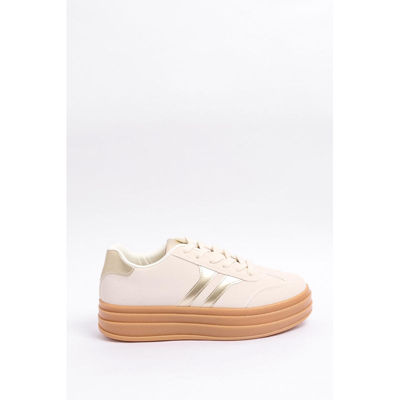 KOAJ - KOAJ Tenis casuales unicolores con suelas altas y contrastes Mujer
