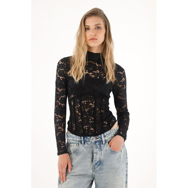TENNIS - Camiseta manga larga en encaje para mujer