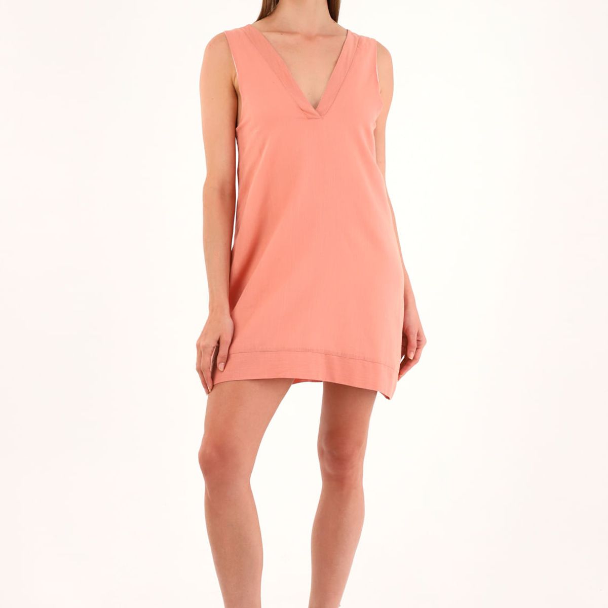 TENNIS - Vestido naranja corto silueta tipo A para mujer