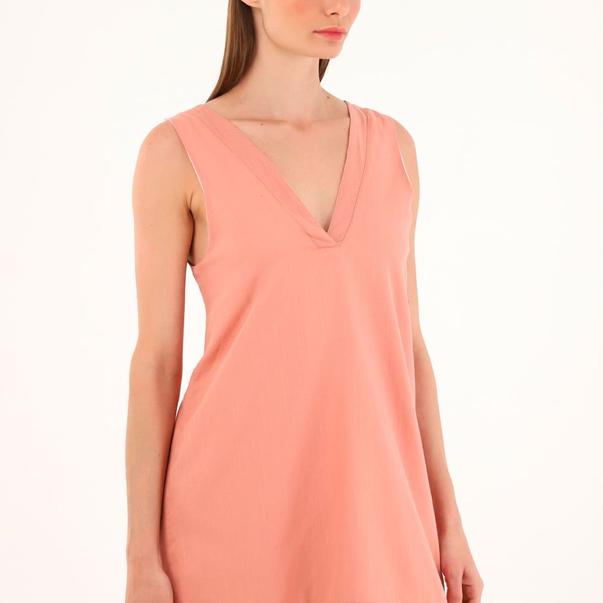 TENNIS - Vestido naranja corto silueta tipo A para mujer