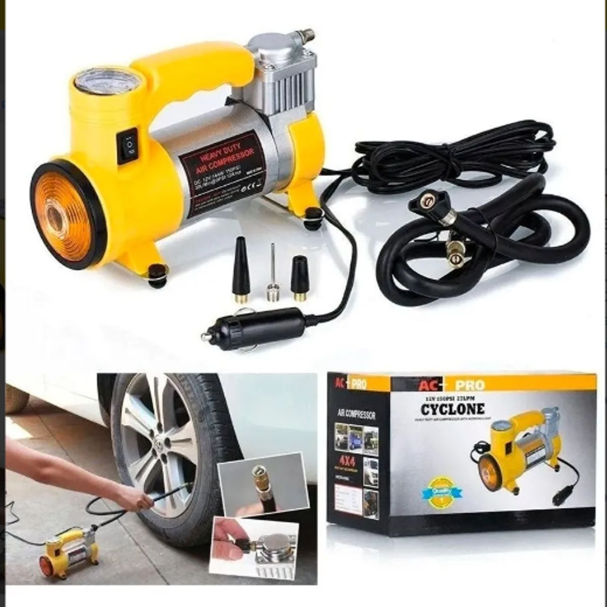 GENERICO - Mini Compresor Aire 12v 150 Psi Llantas Balones Colchones