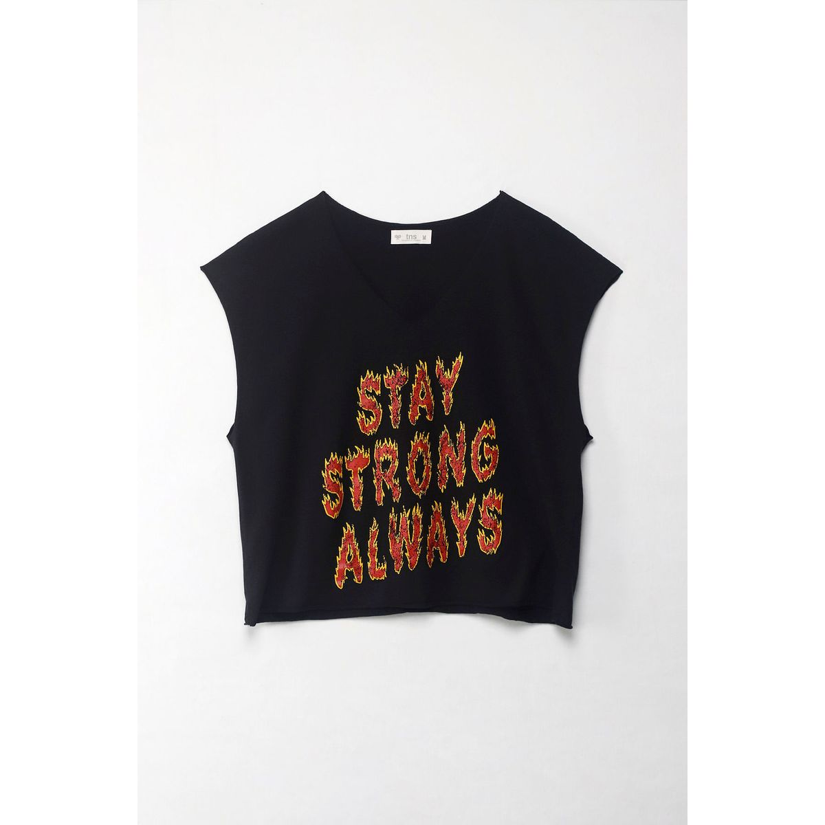 TENNIS - Camiseta Boxy fit manga sisa negra para mujer