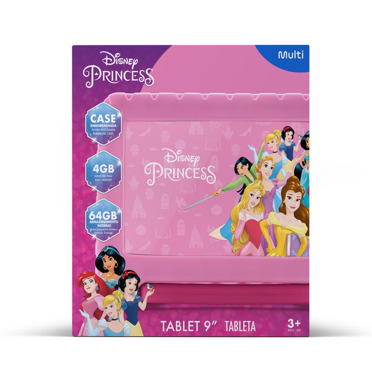 MULTILASER - Tablet Disney Princesas Androrid 9 64GB + 4 RAM + WIFI