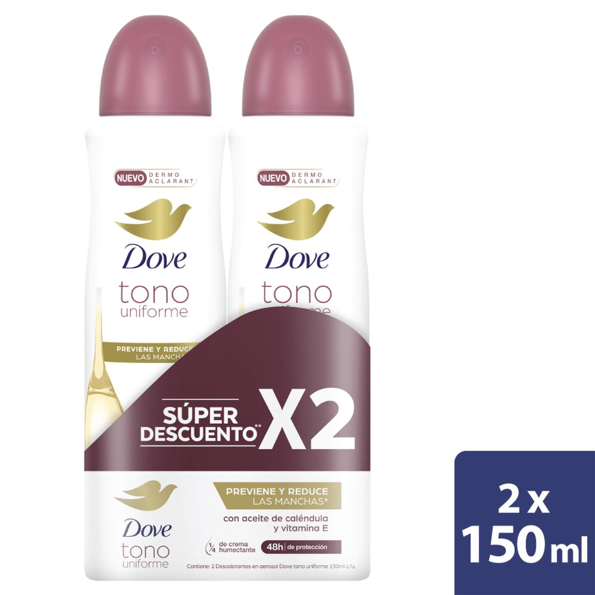 DOVE - Desodorante Aerosol Dove Dermo Aclarant 89G