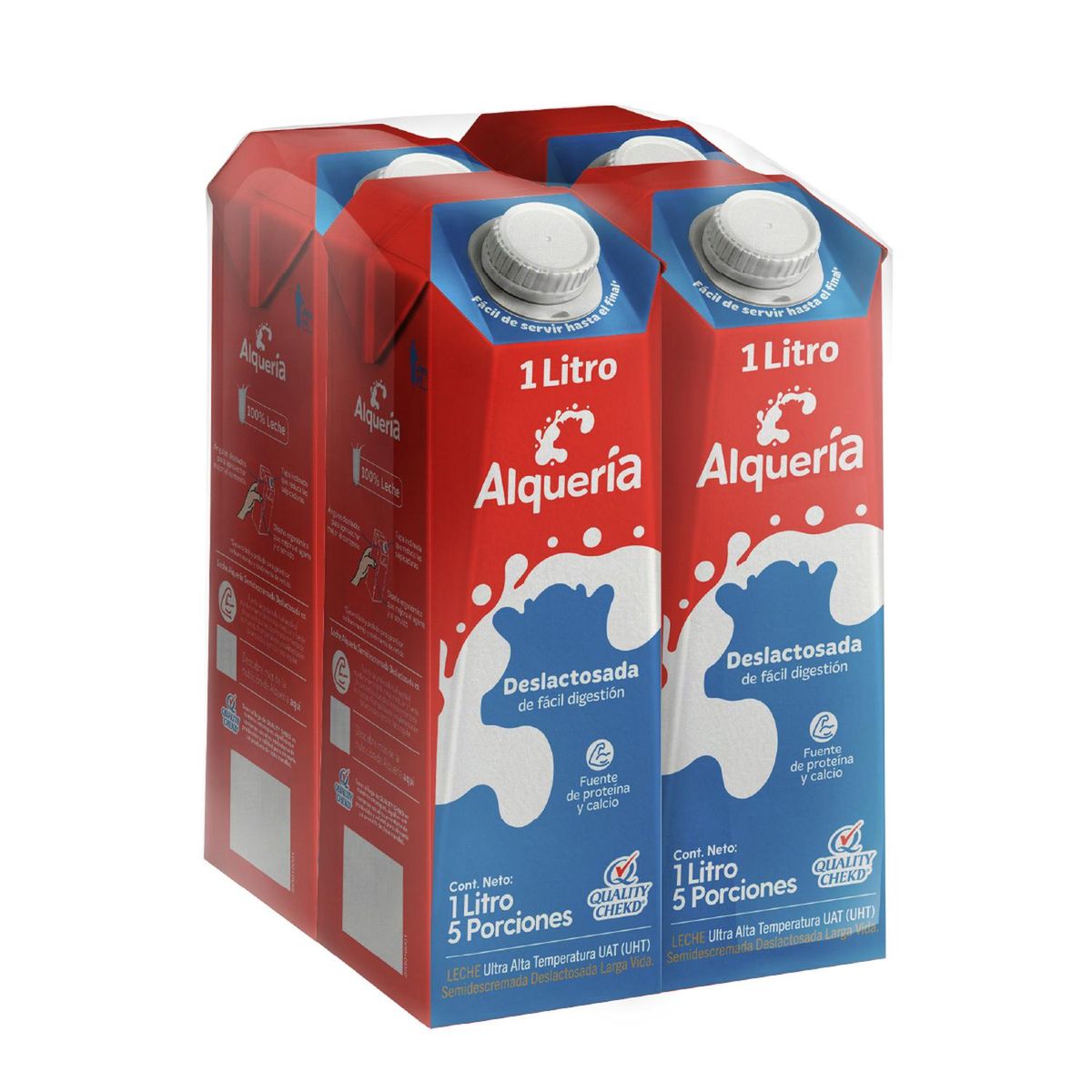 ALQUERIA - Leche Deslactosada Alqueria Tetrapack 4unds x1L c/u