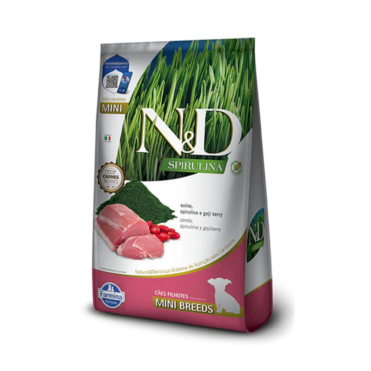 PET SPA - Alimento Para Perro Cachorro Pequeño N&D Spirulina Cerdo 2KG