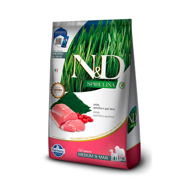 PET SPA - Alimento Para Perro Adt MedGran N&D Spirulina Cerdo 101KG
