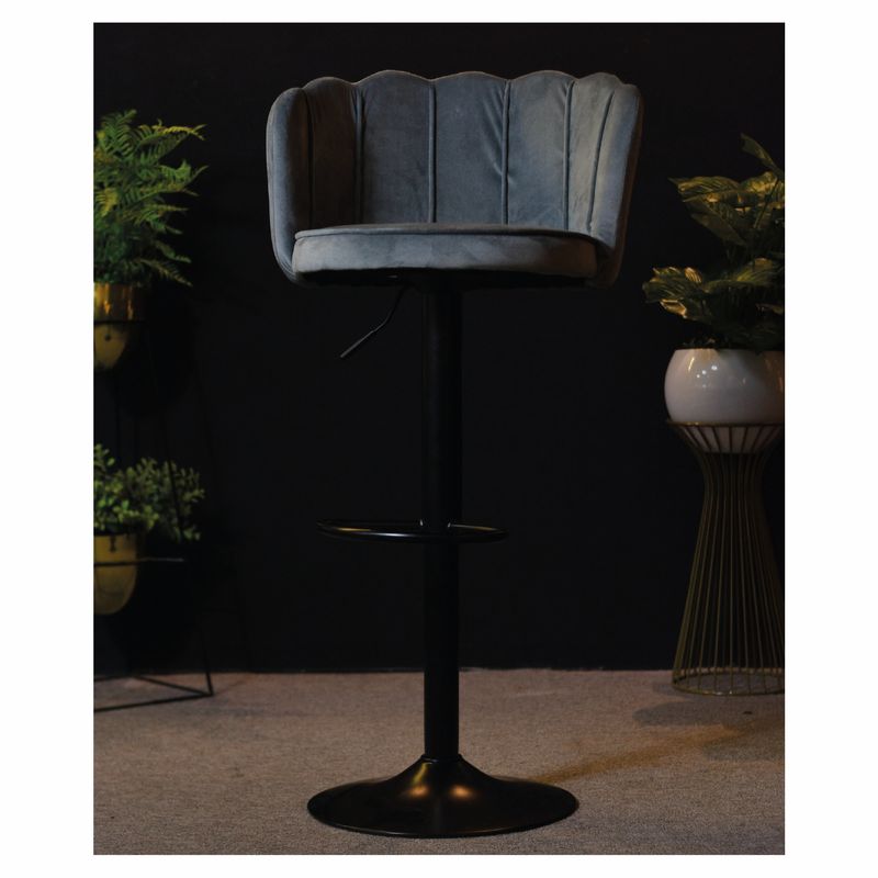 KAIU HOME - SILLA BAR PETALO GRIS CLARO TELA SUAVE