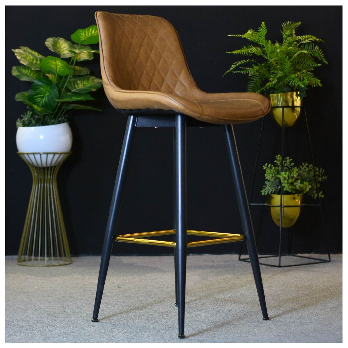 KAIU HOME - SILLA BAR ZENITH CUERO SINTETICO MOCA