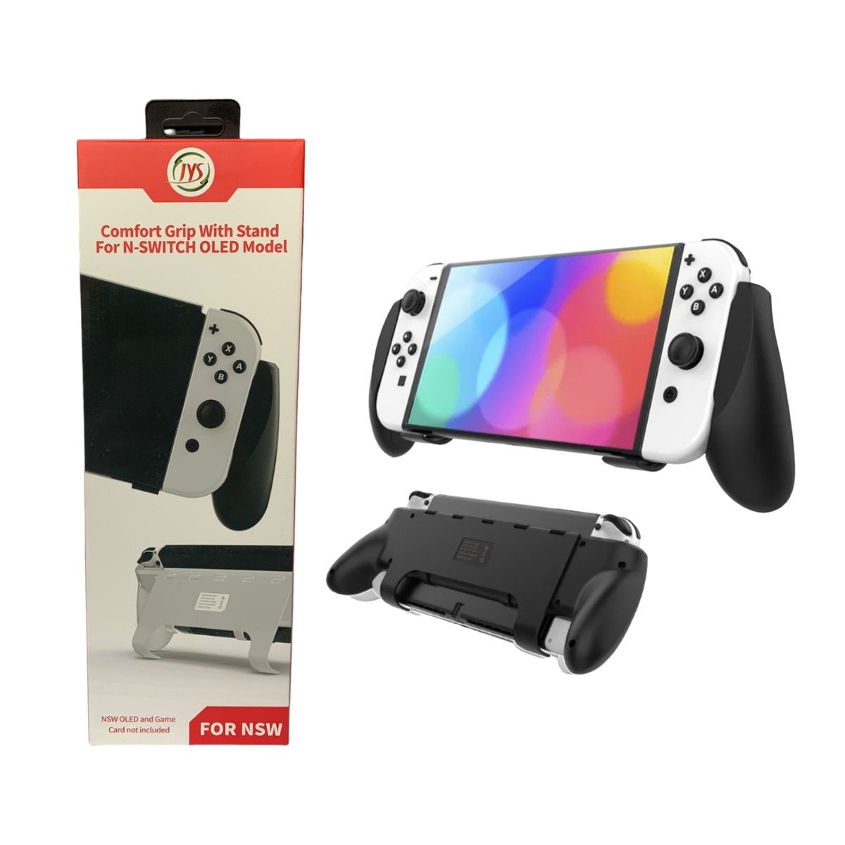 GENERICO - Hand Grip Controller + 4 Grips Para Switch/ Oled Negro
