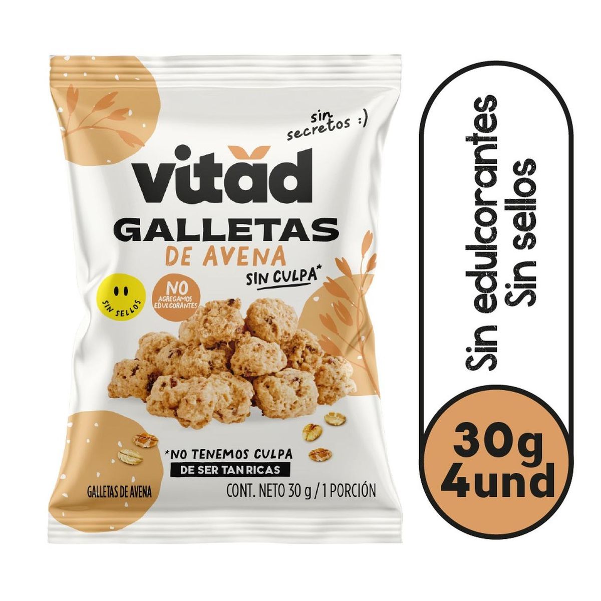 ALQUERIA - Galleta Avena Vitad Pack 4unds x30g c/u