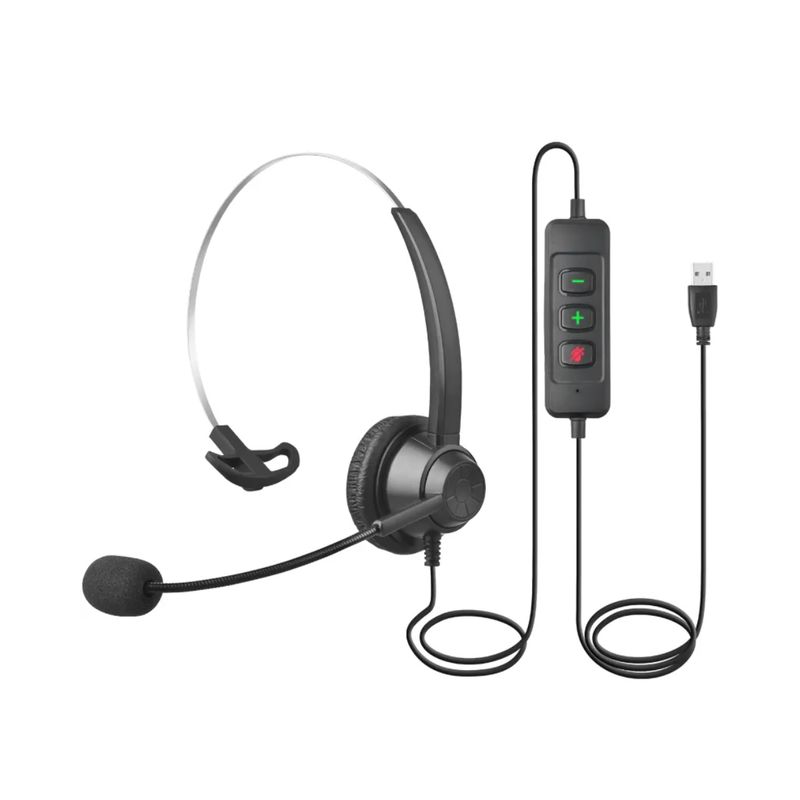 LEXA - Auriculares Call Center Con Conexión 3.5 Mm con Usb y Tipo C