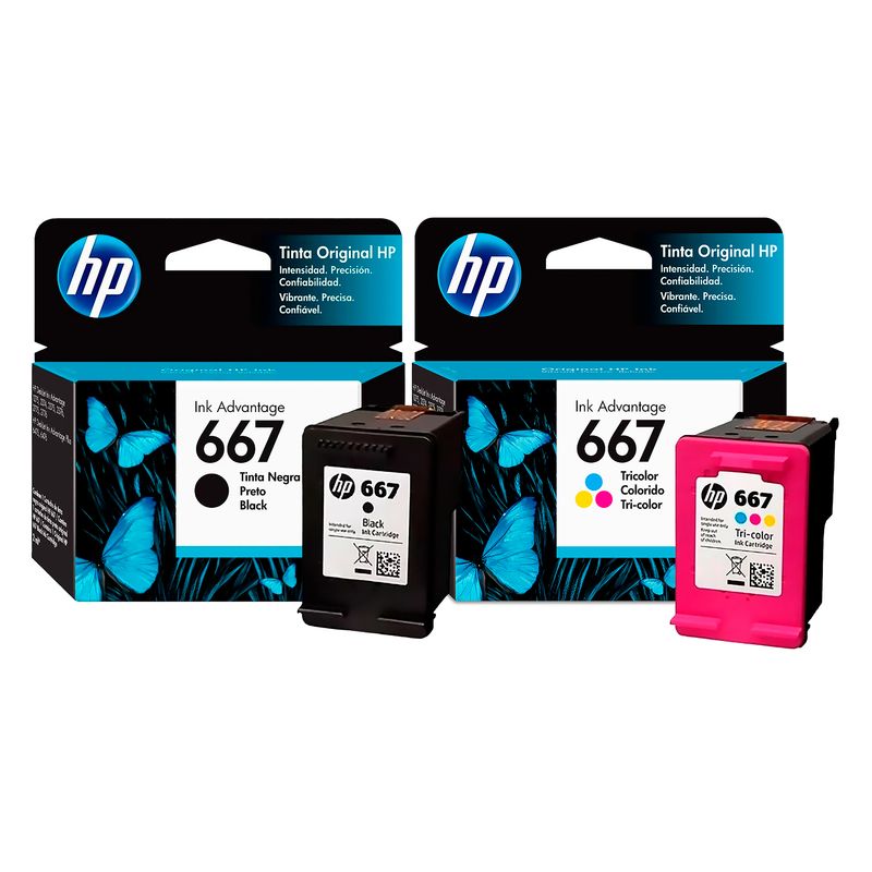 HP - Cartucho 667 HP Negro-Tricolor impresoras HP DeskJet 6000 6400 1200 X2