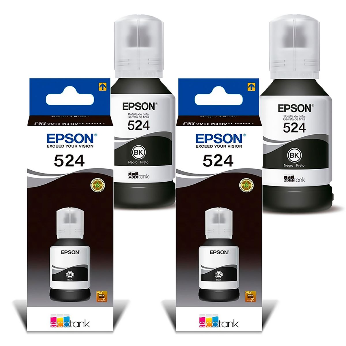 EPSON - Tinta Epson 524 negro impresoras Epson EcoTank L6490 L15150 L15160 x2