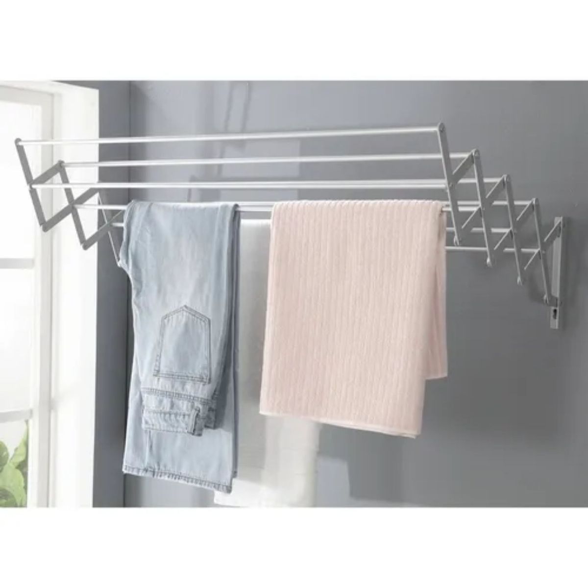 GENERICO - Tendedero De Ropa Plegable Aluminio 80cm X 1mt