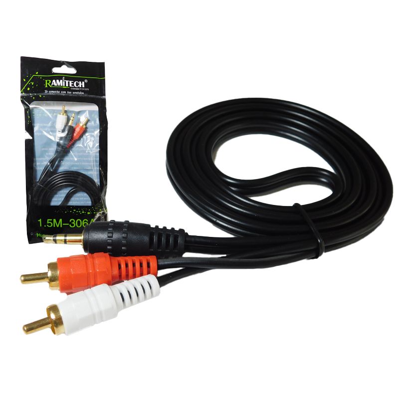 RAMITECH - Cable De Audio 2x1 Rca A Audio De 35mm 15M 3 Unds Ramitech