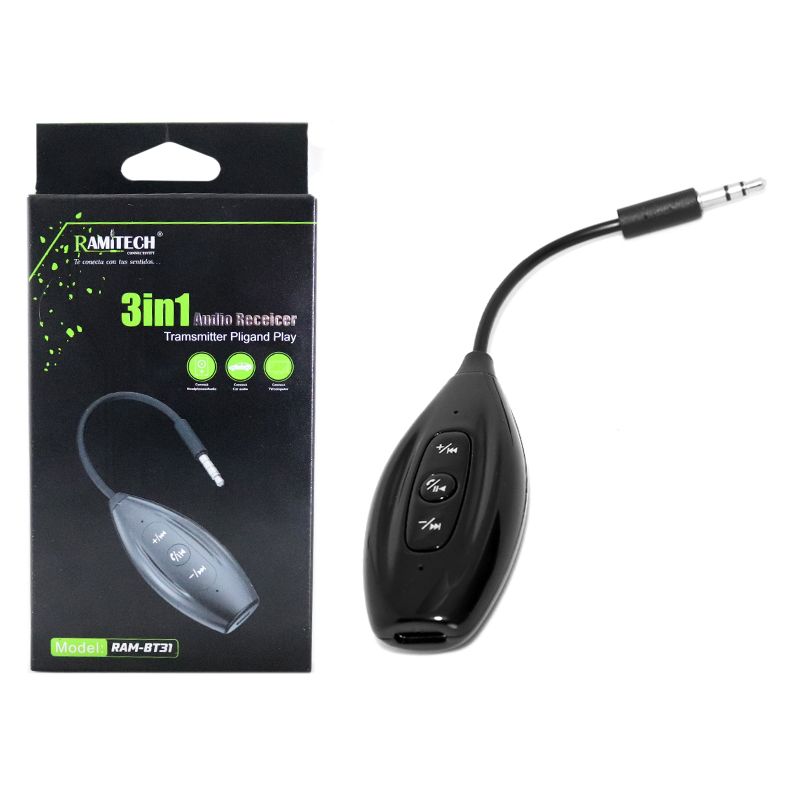 GENERICO - Adaptador Receptor Bluetooth  Con Cable 3.5mm