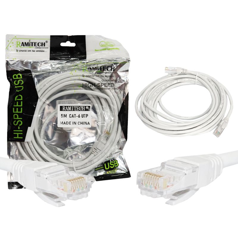 RAMITECH - Cable Red 5 Metros Utp Pc Internet Cat 6 Ethernet Ramitech