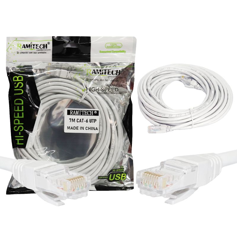 RAMITECH - Cable Red 7 Metros Utp Pc Internet Cat 6 Ethernet Ramitech