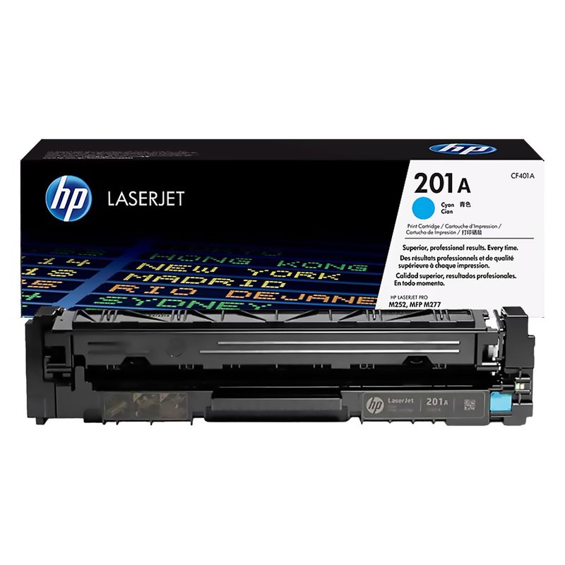 HP - Tóner 201A HP Cian Para Impresoras HP Color LaserJet Pro M252 M277