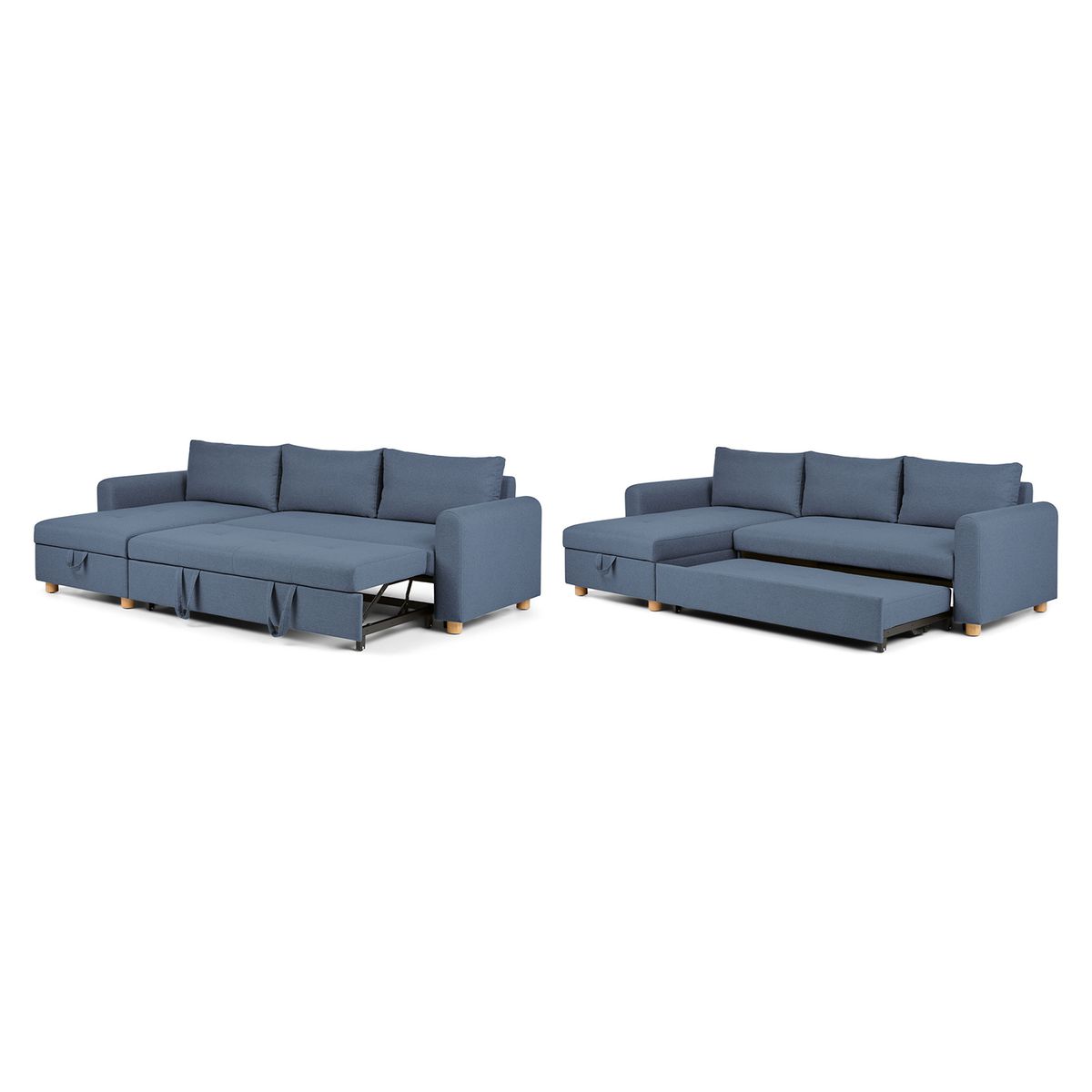 SOFA MARKET - Sofa Cama Cajon en L Izquierdo Katia Tela Azul
