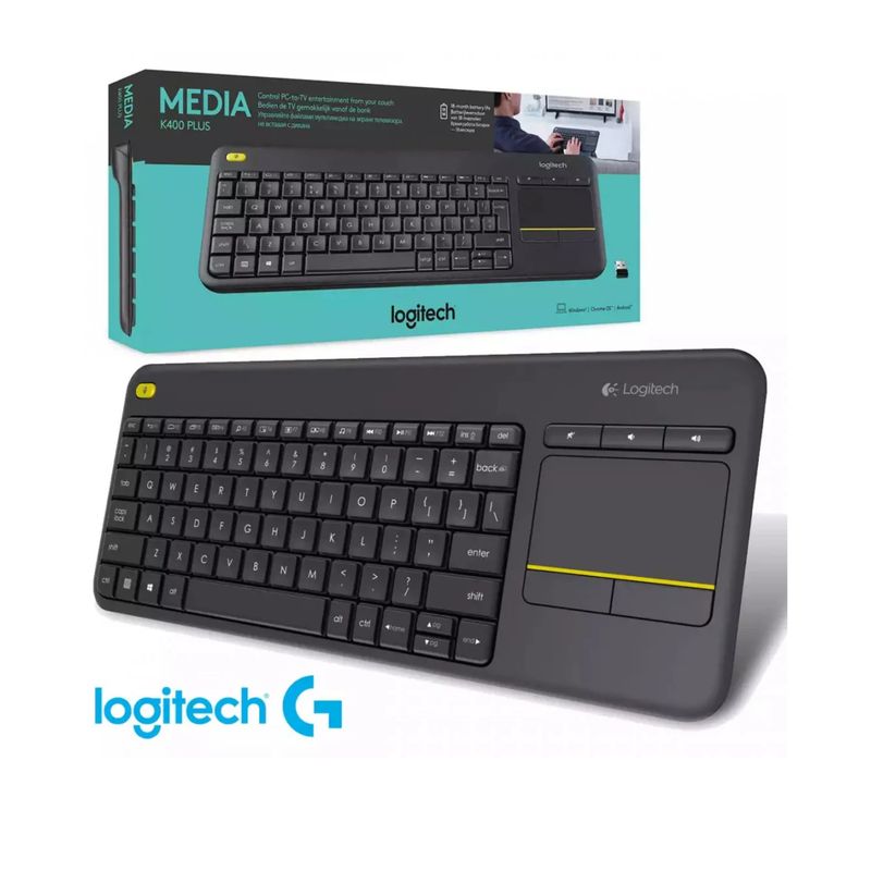 LOGITECH - Teclado Logitech k400 Plus Touch pad integrado
