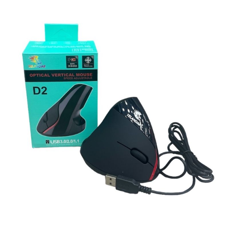 GENERICO - MOUSE ERGONOMICO CON CABLE D2