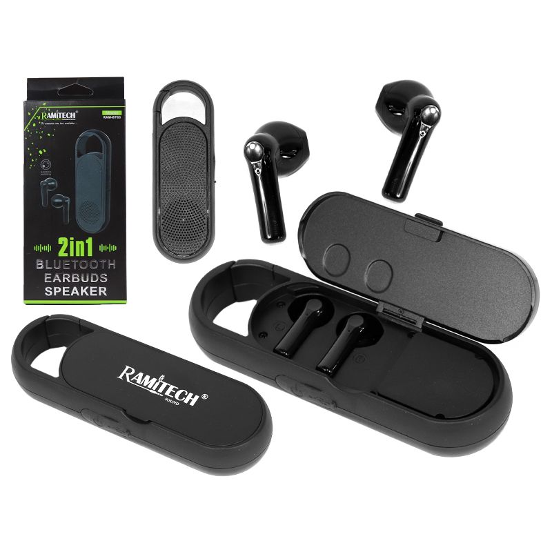 RAMITECH - Auriculares y Parlante Bluetooth 2 En 1 Ramitech