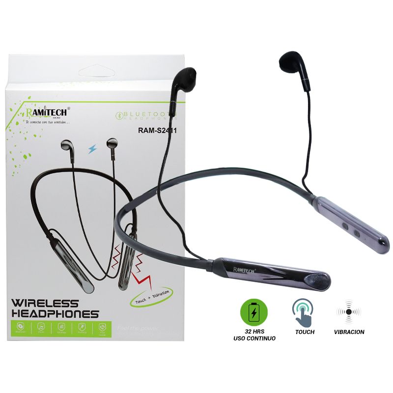 RAMITECH - Auriculares Topo Bluetooth Cuello Nuca Magnético Ramitech