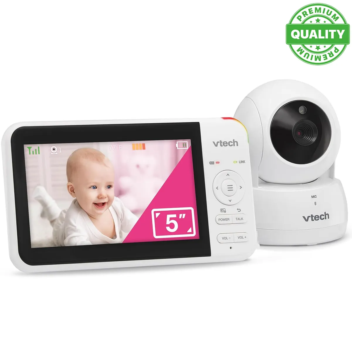 VTECH - Camara Monitor Para Bebe Vtech 5 con Audio Sin WiFi Vision Nocturna