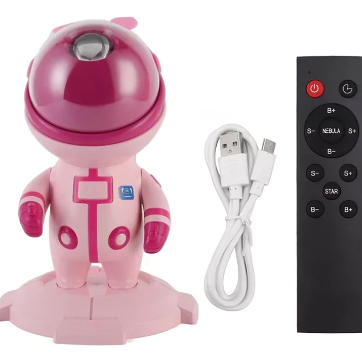 GENERICO - Proyector De Estrellas Conejo Astronauta Rosado