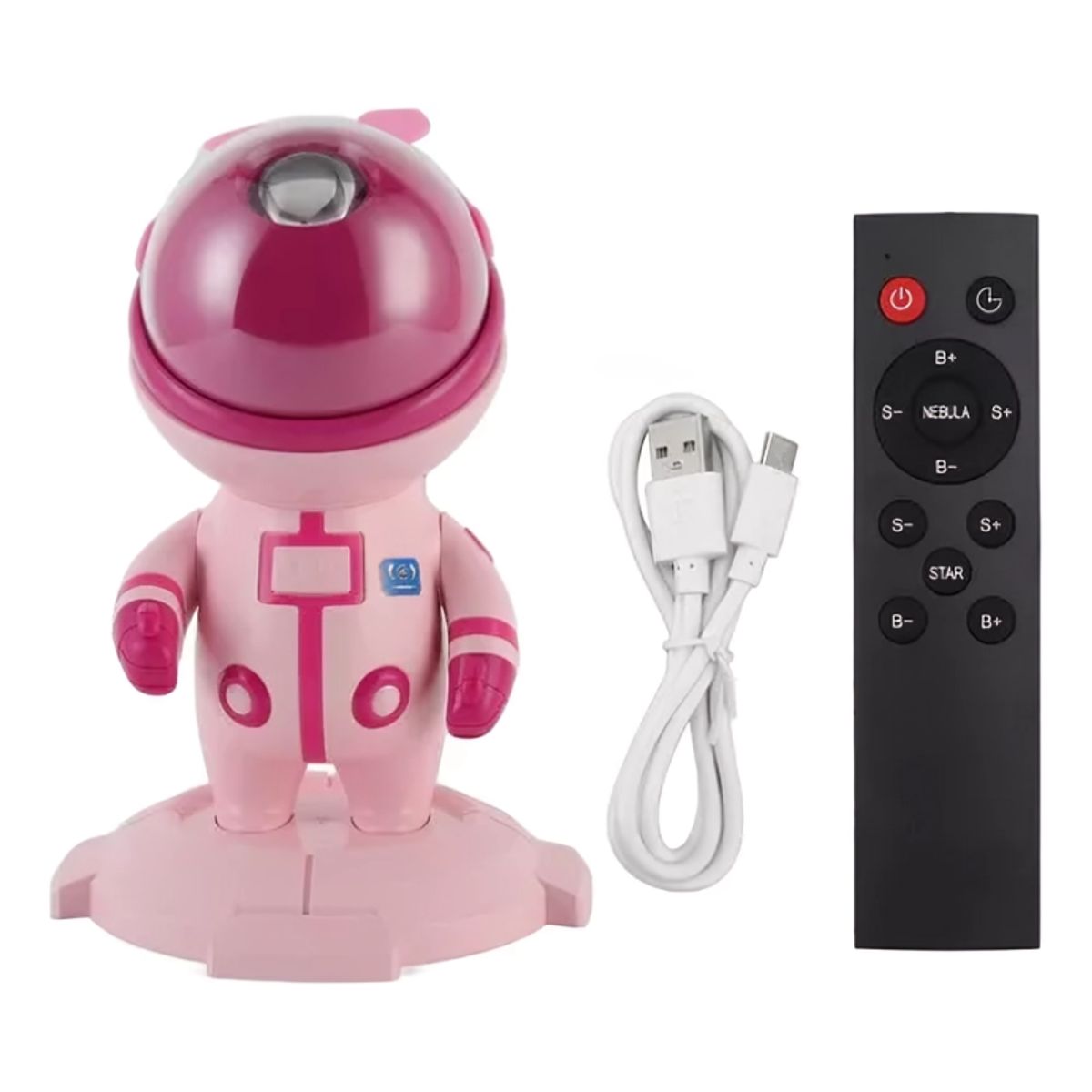 GENERICO - Proyector De Estrellas Conejo Astronauta Rosado