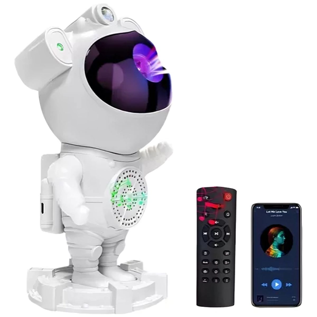 GENERICO - Proyector Galaxias Luna Astronauta Bluetooth