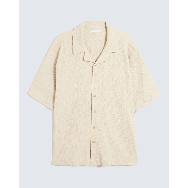 SEVEN SEVEN - Camisa Para Hombre Manga Corta Sin Bolsillo Cuello Resort Color Arena Marca Seven Seven #45012140