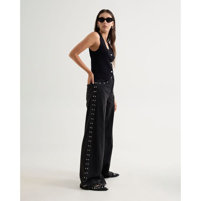 SEVEN SEVEN - Jean Para Mujer Wide-Leg Color Negro Marca Seven Seven #28160940