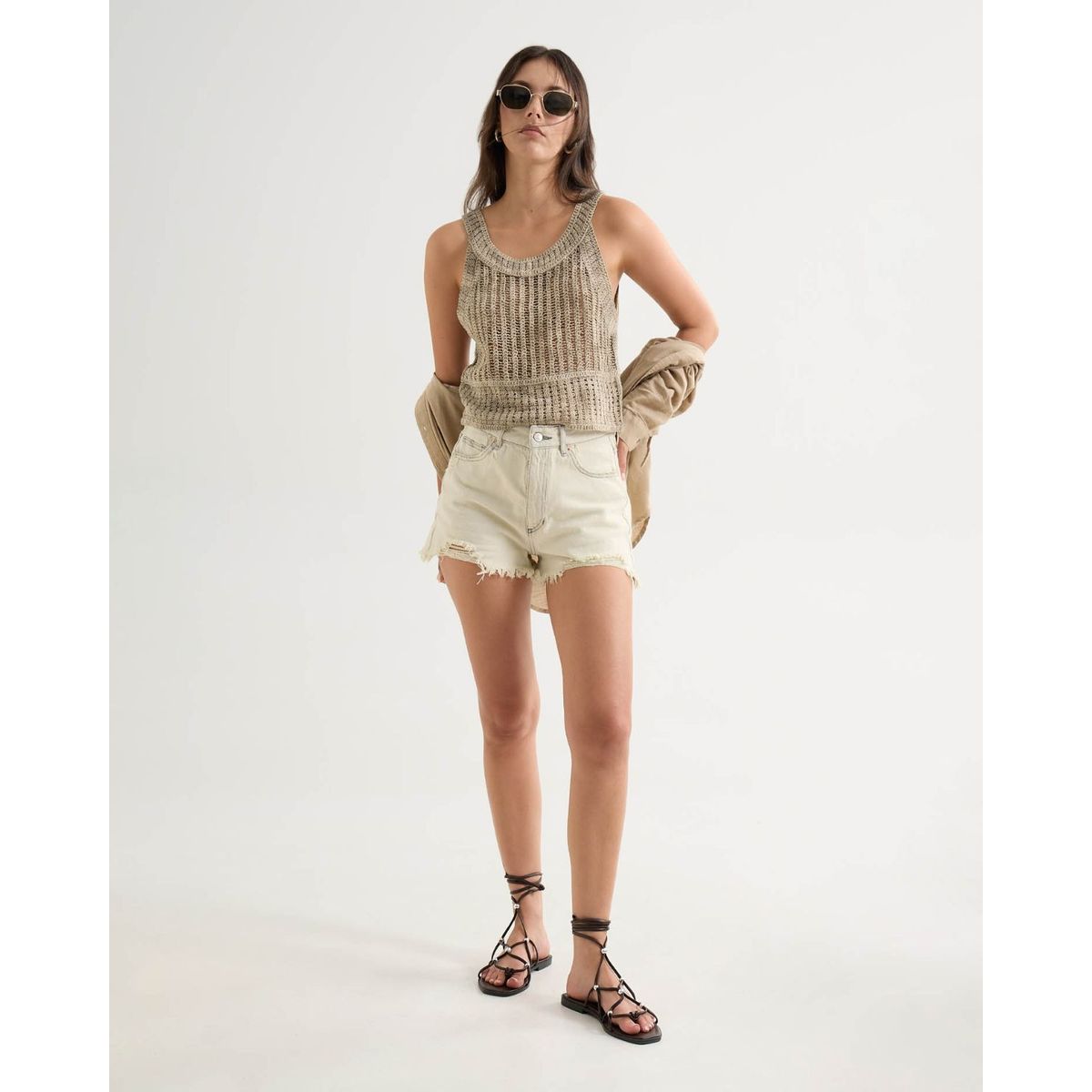 SEVEN SEVEN - Short Para Mujer Multiusos Plano Color Beige Marca Seven Seven #28191077