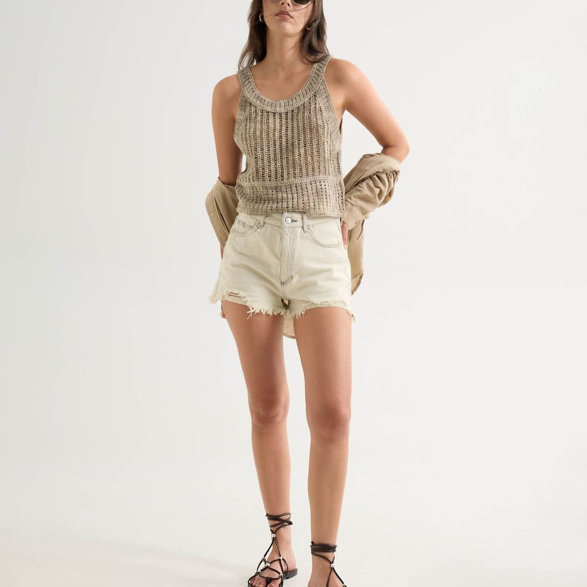 SEVEN SEVEN - Short Para Mujer Multiusos Plano Color Beige Marca Seven Seven #28191077