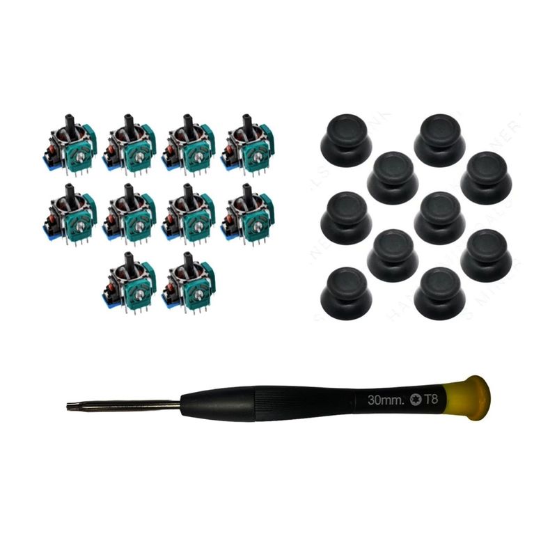 GENERICO - 10  Analogo/repuesto + 10 Capuchas Control Ps4 + 1 Torx 8