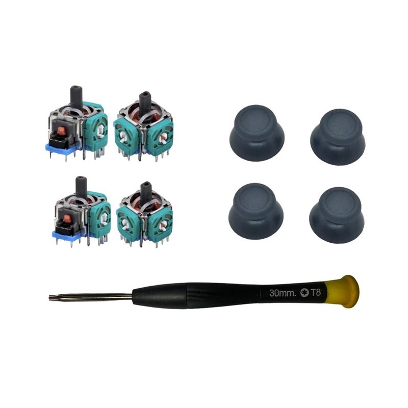 GENERICO - 4 Análogo Joystick + 4 Capuchas Para Control Ps4 + Torx 8